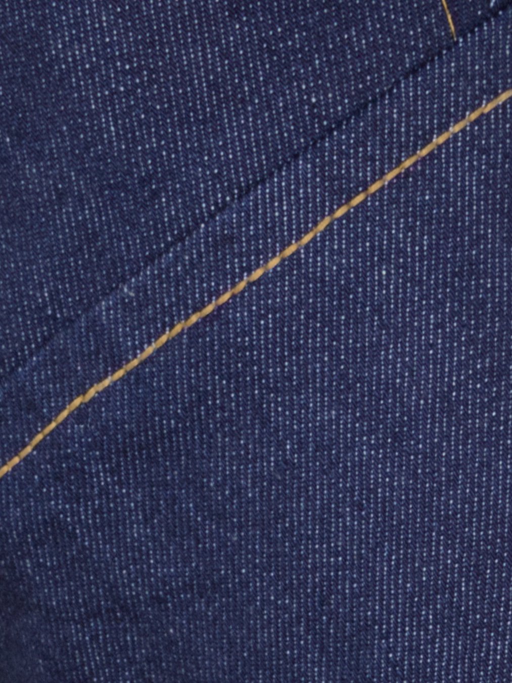 Dark yellow topstitching detail.