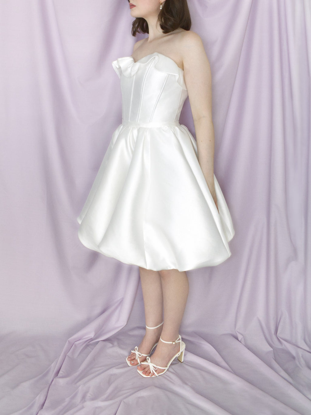 Sweetheart Frill Bubble Mini Dress